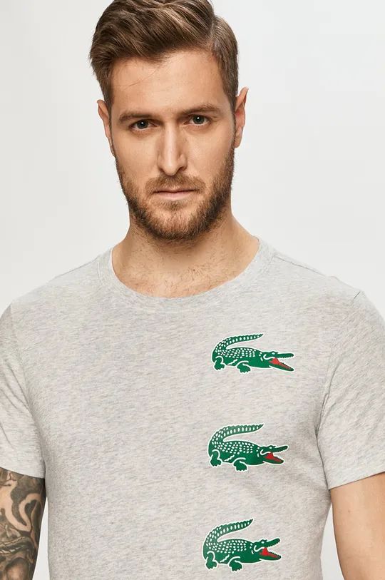 szary Lacoste - T-shirt TH7222
