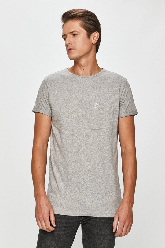 szary Calvin Klein - T-shirt Męski