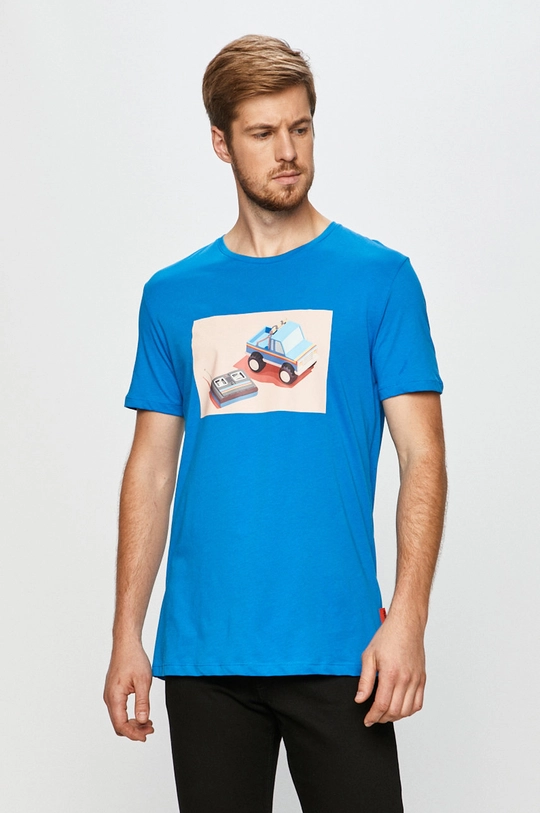 kék John Frank - T-shirt