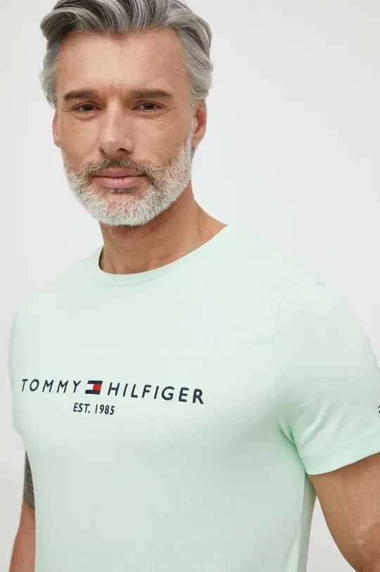 Bombažna kratka majica Tommy Hilfiger 100 % Organski bombaž