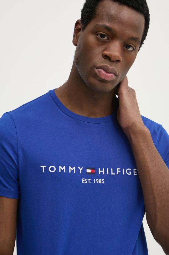 Tommy Hilfiger t-shirt bawełniany niebieski MW0MW11797