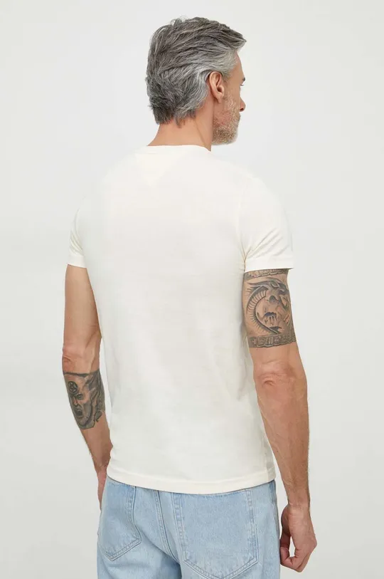 Tommy Hilfiger t-shirt bawełniany beżowy