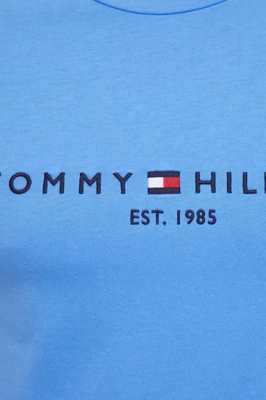 modra Bombažna kratka majica Tommy Hilfiger