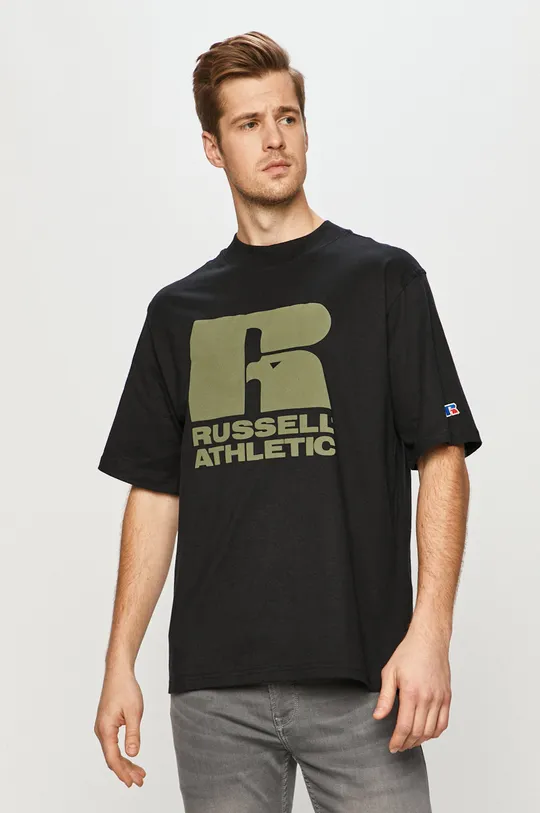 μαύρο Russell Athletic - Μπλουζάκι Ανδρικά