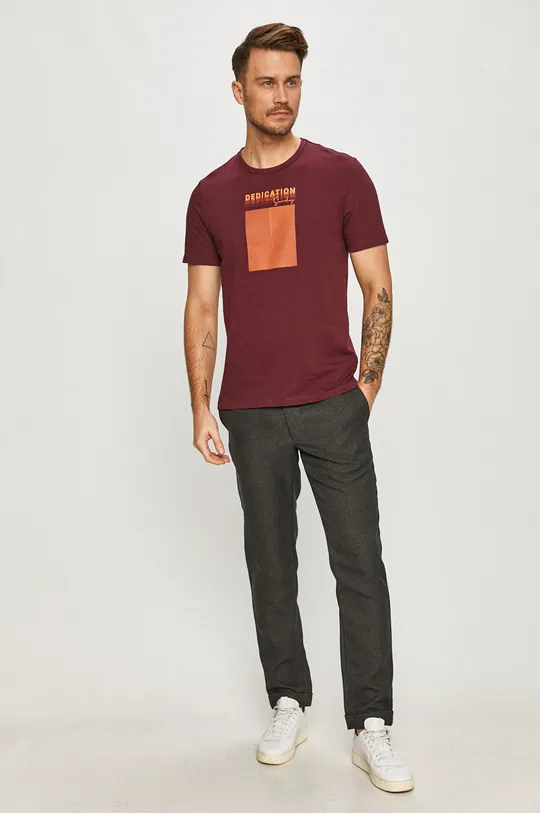 Only & Sons - T-shirt bordowy