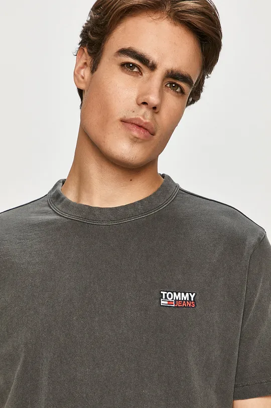 szary Tommy Jeans - T-shirt DM0DM08450