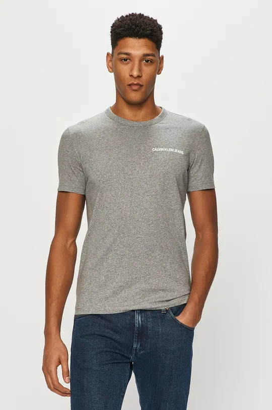szary Calvin Klein Jeans - T-shirt J30J316042 Męski
