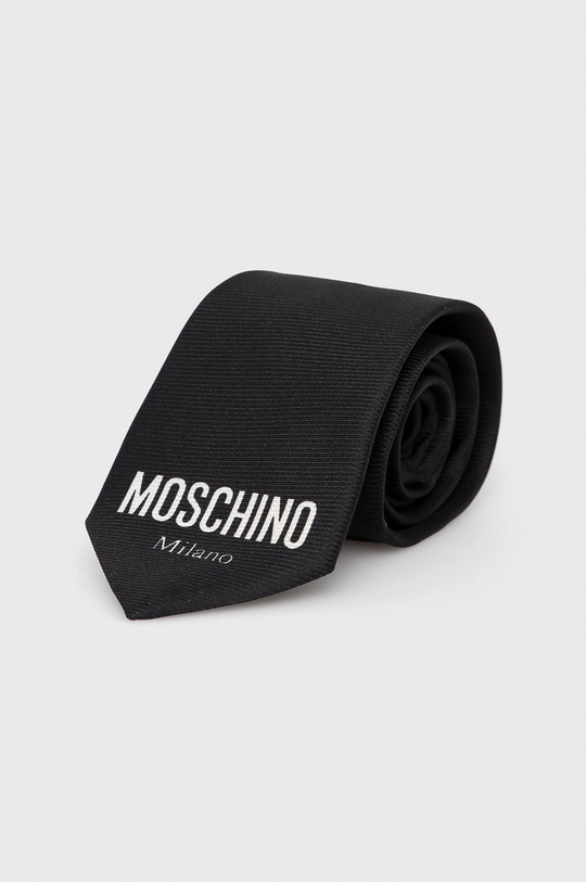 czarny Moschino Krawat Męski