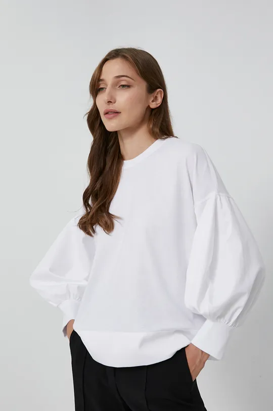 λευκό Βαμβακερή μπλούζα Victoria Victoria Beckham Γυναικεία