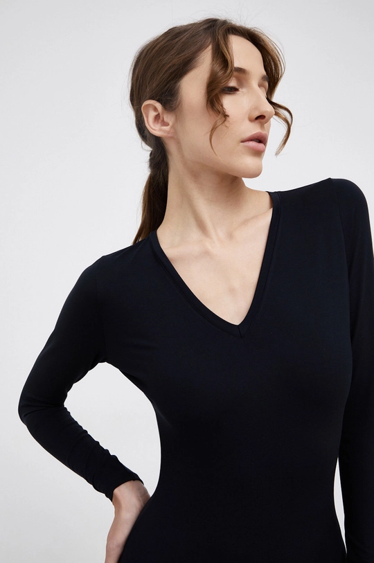 Spanx - Alakformáló hosszú ujjú SLEEVE V-NECK BODYSUIT fekete