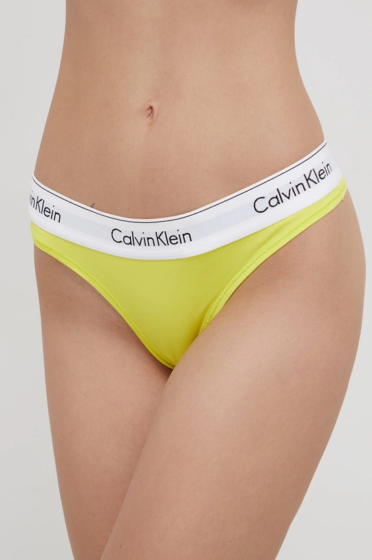 żółty Calvin Klein Underwear Stringi Damski