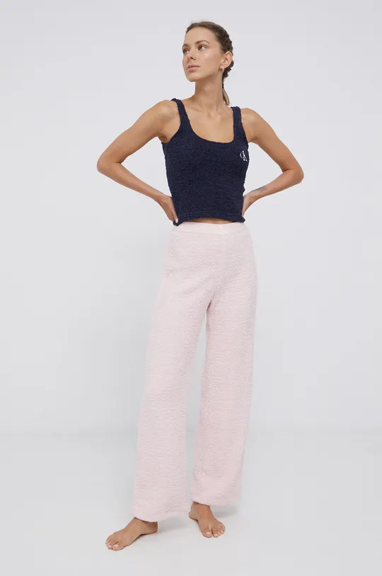 Pyžamové kalhoty Calvin Klein Underwear pastelově růžová