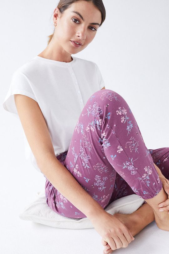 women'secret Spodnie piżamowe purpurowy
