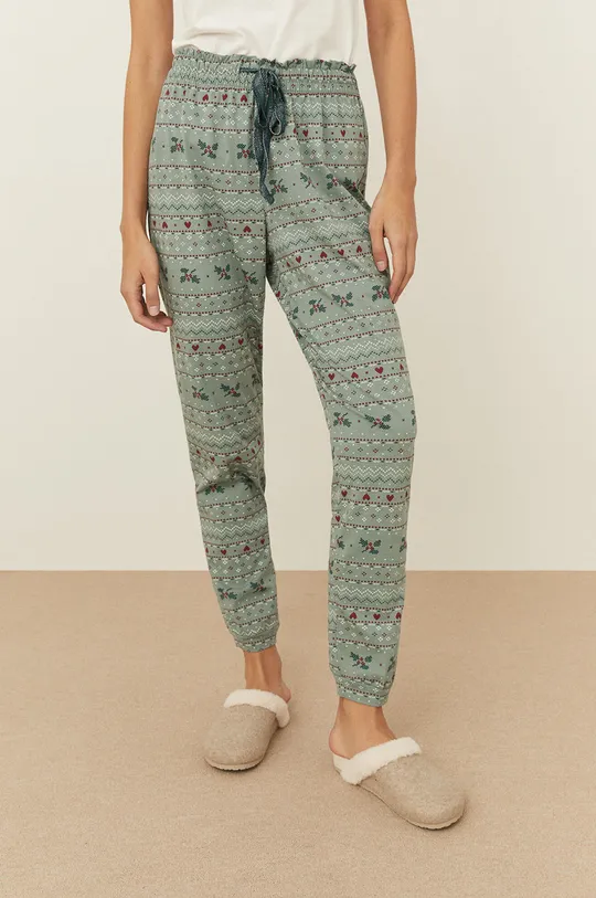 zielony women'secret Spodnie piżamowe Damski
