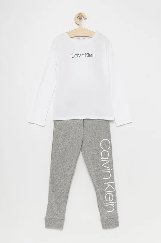 γκρί Παιδικές βαμβακερές πιτζάμες Calvin Klein Underwear Για κορίτσια