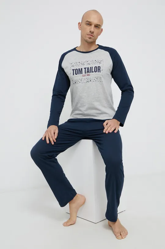 siva Pidžama komplet Tom Tailor Muški