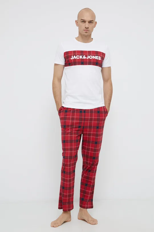 crvena Pamučna pidžama Jack & Jones Muški