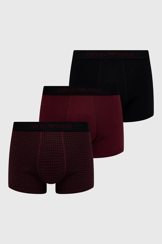 bordowy Emporio Armani Underwear Bokserki (3-pack) 111625.1A722 Męski