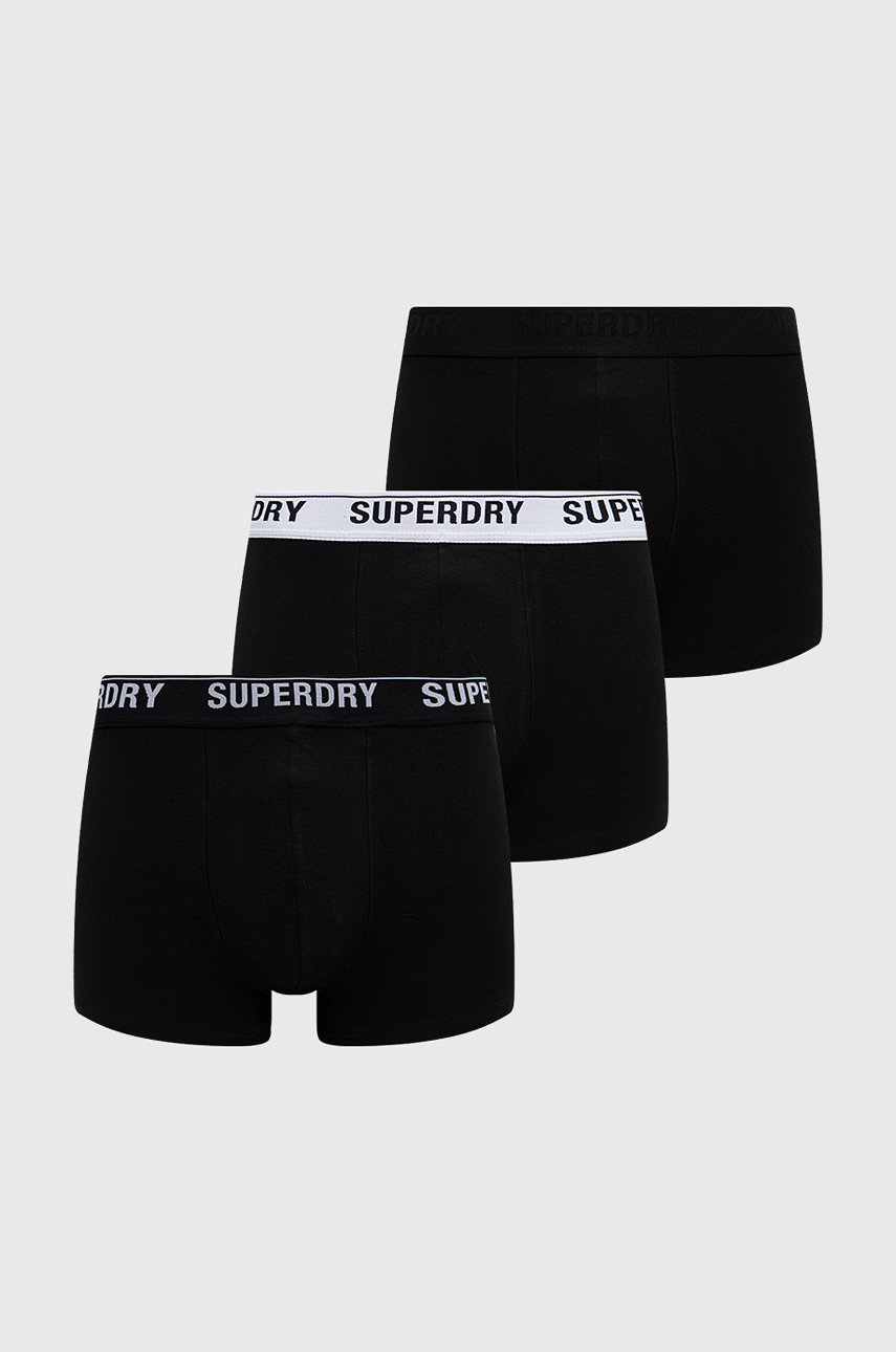 černá Superdry - Boxerky (3-pack) Pánský