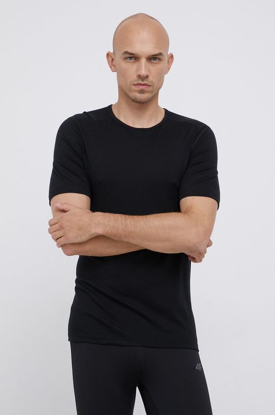 czarny Icebreaker T-shirt wełniany Męski