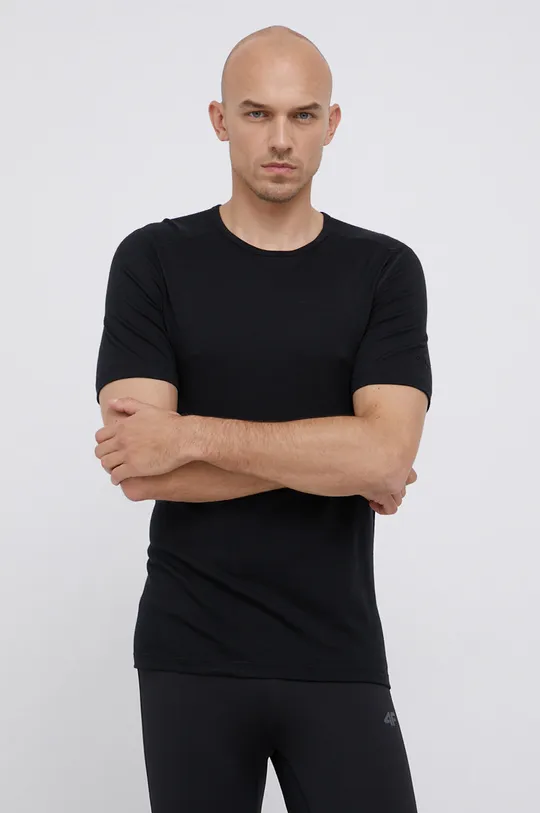 μαύρο Μάλλινο μπλουζάκι Icebreaker Ανδρικά