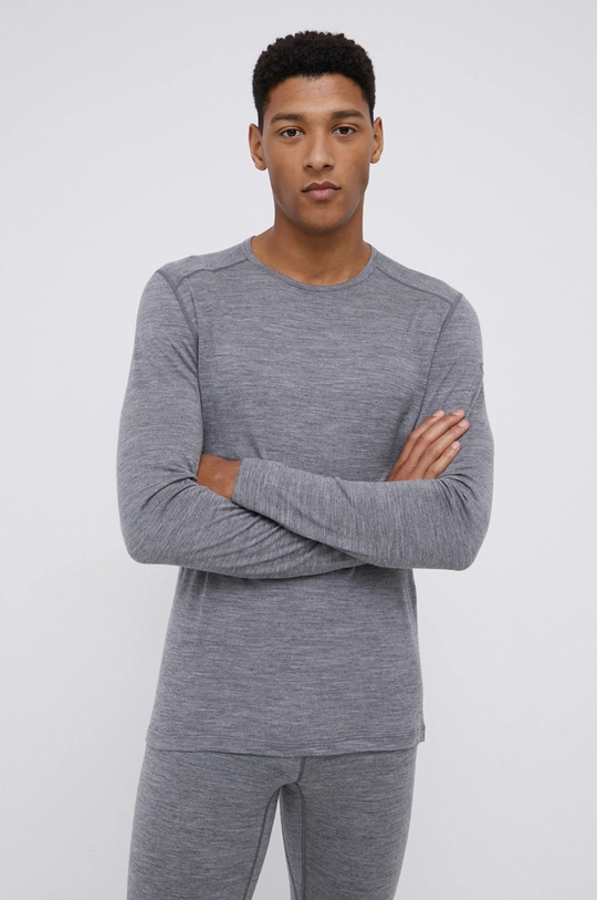 grigio Icebreaker longsleeve funzionale in lana Uomo