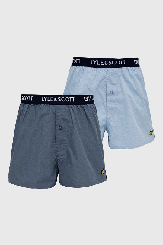 modrá Bavlnené boxerky Lyle & Scott (2-pack) Pánsky