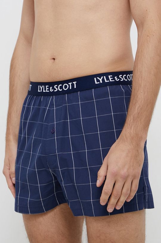 modrá Bavlněné boxerky Lyle & Scott (3-pack) Pánský