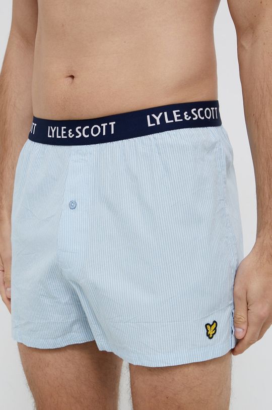 Bavlněné boxerky Lyle & Scott (3-pack) modrá