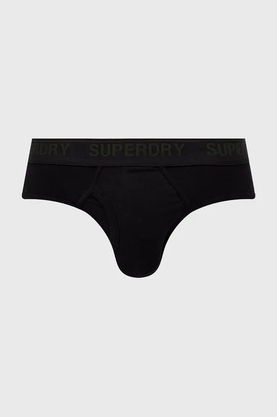 Slipy Superdry (3-pack) čierna