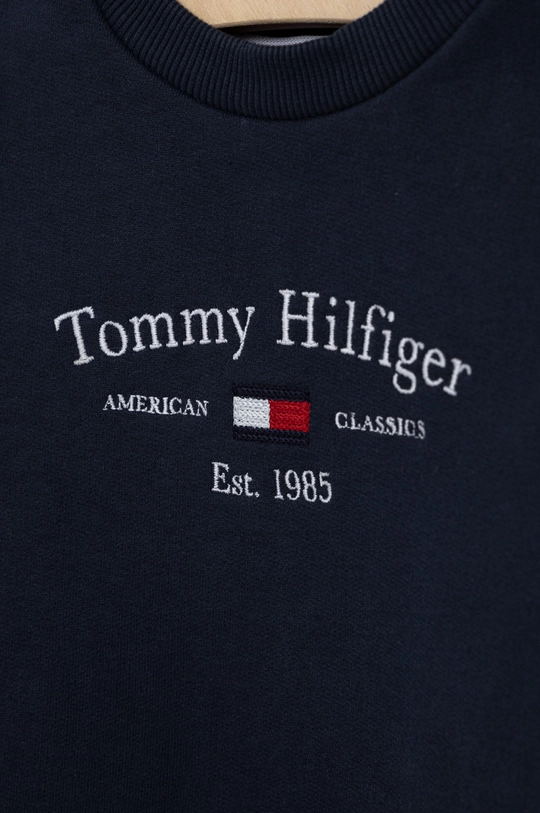 Detská bavlnená mikina Tommy Hilfiger tmavomodrá