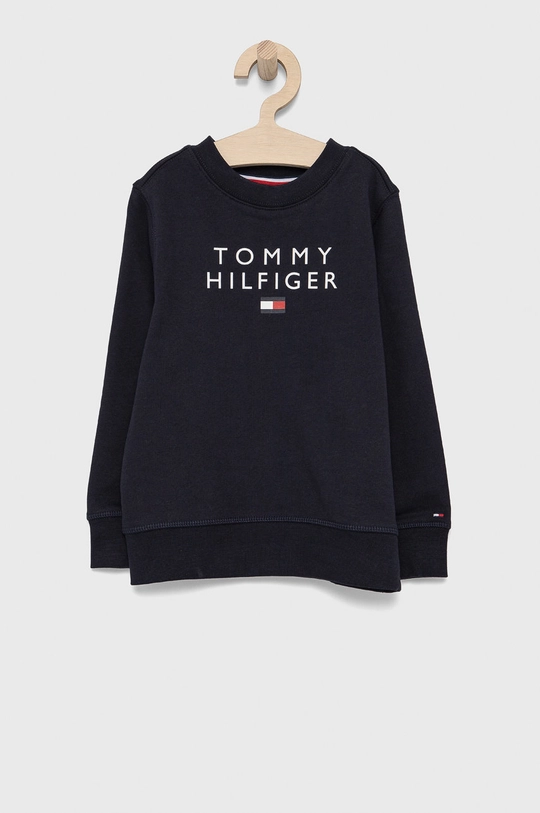 tmavomodrá Detská bavlnená mikina Tommy Hilfiger Chlapčenský