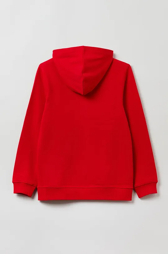 OVS Bluza bawełniana dziecięca czerwony