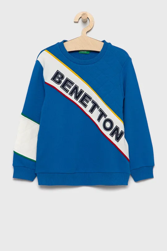 niebieski United Colors of Benetton Bluza bawełniana dziecięca Chłopięcy