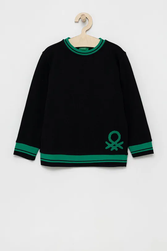 čierna Detská bavlnená mikina United Colors of Benetton Chlapčenský