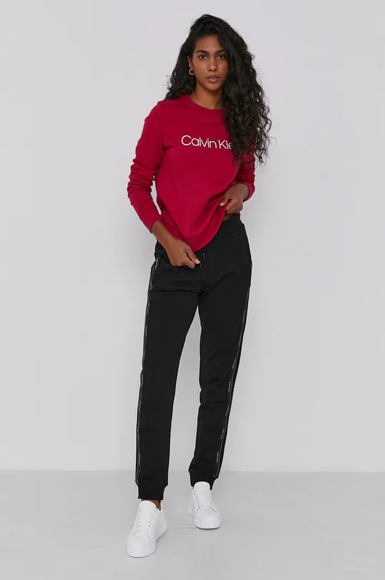 Calvin Klein Bluza bawełniana różowy