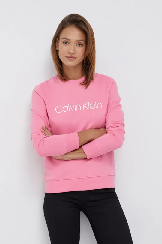 ružová Bavlnená mikina Calvin Klein