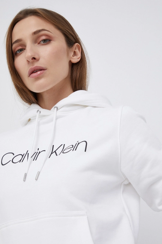 biela Bavlnená mikina Calvin Klein