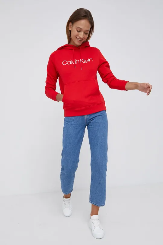 Calvin Klein Bluza bawełniana czerwony