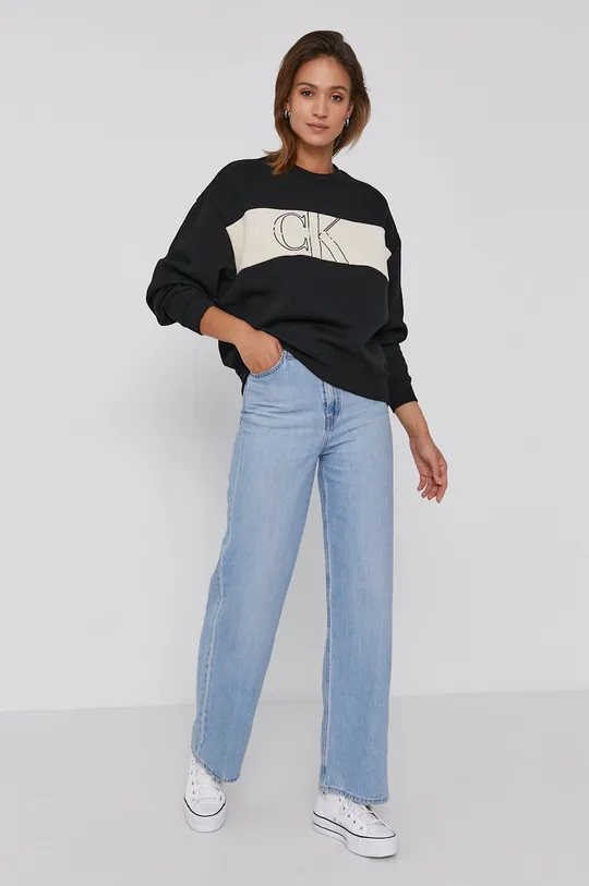 czarny Calvin Klein Jeans Bluza J20J216448.4890 Damski