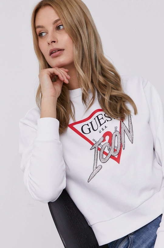 biały Guess Bluza Damski