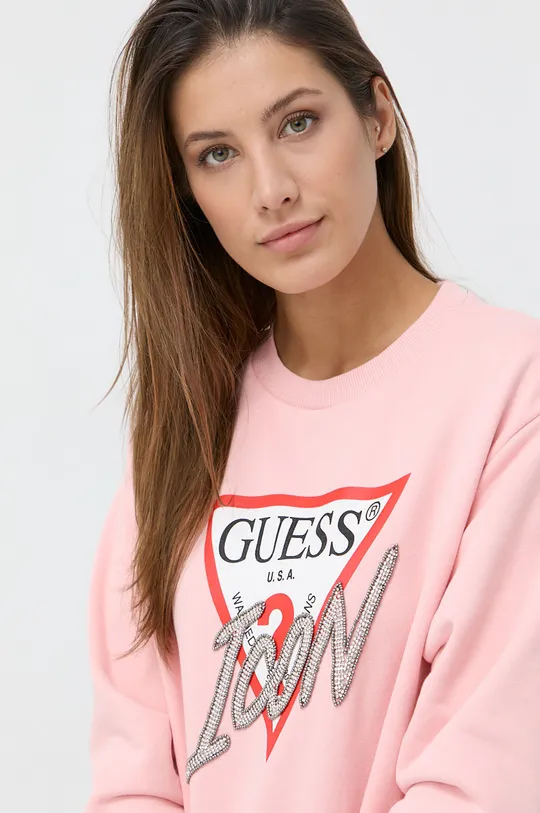 różowy Guess Bluza