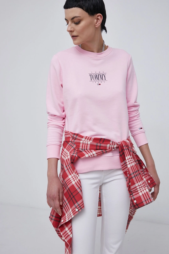 różowy Tommy Jeans Bluza DW0DW11046.4890