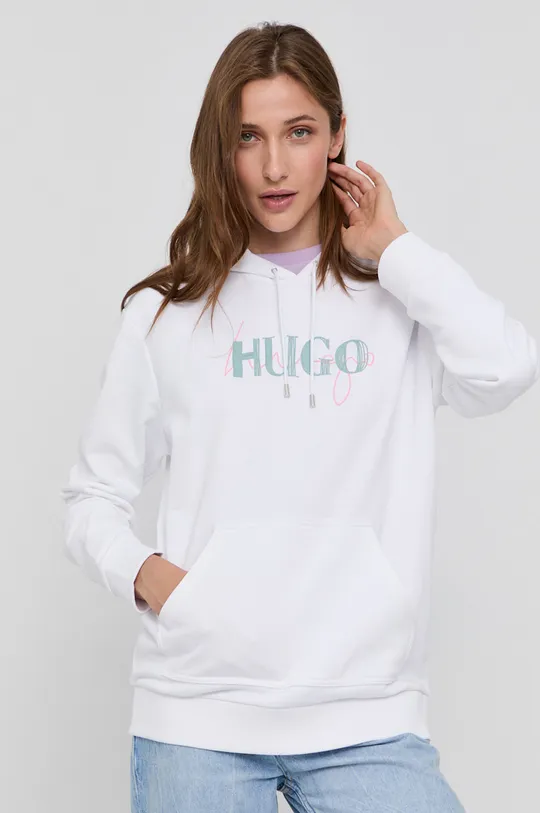 biela Bavlnená mikina Hugo