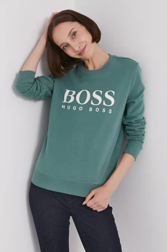 зелений Бавовняна кофта Boss Жіночий