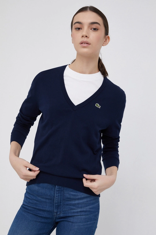 granatowy Lacoste Sweter bawełniany AF7013 Damski