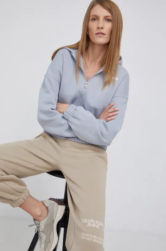 sivá Mikina Calvin Klein Jeans