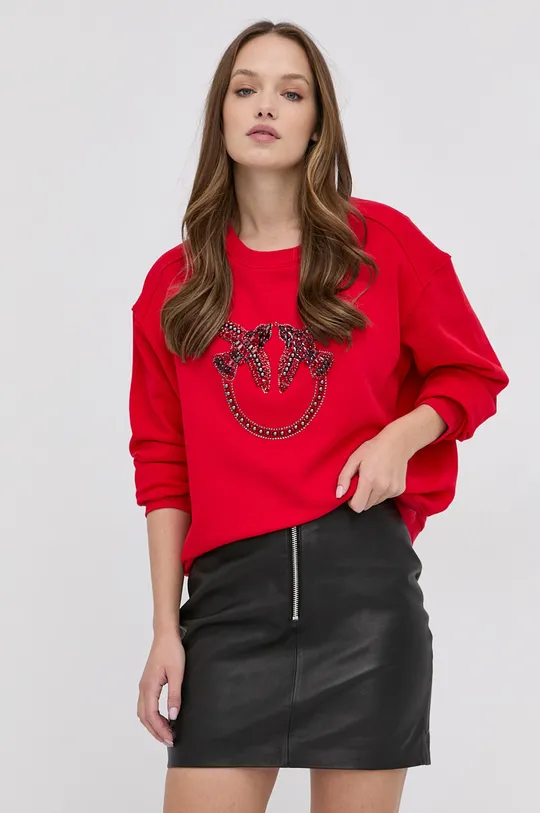 κόκκινο Βαμβακερή μπλούζα Pinko Γυναικεία