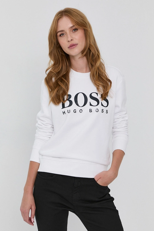 biały Boss Bluza bawełniana 50457364 Damski