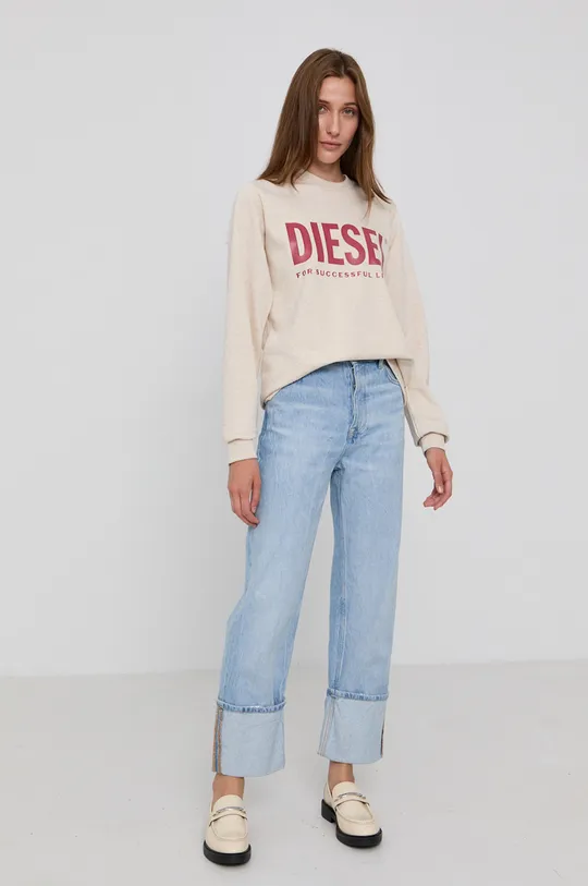 Diesel Bluza bawełniana beżowy